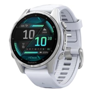 Часы Garmin Fenix 8 — 43 mm AMOLED Silver with Whitestone Silicone band (010-02903-00)