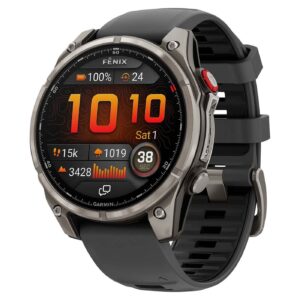 Часы Garmin Fenix 8 Pro — 47 mm AMOLED Sapphire Titanium with Graphite/Black Silicone band (010-03198-11)