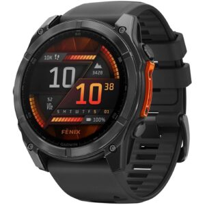 Часы Garmin Fenix 8 — 51 mm AMOLED Slate Grey with Black Silicone Band (010-02905-00)
