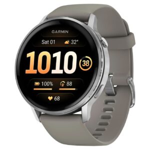 Часы Garmin Venu 4 — 45 mm Silver with Silver Grey Silicone Band (010-03014-01)