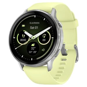 Часы Garmin Venu 4 — 45 mm Silver with Citron Silicone band (010-03014-02)