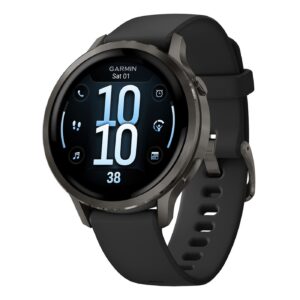 Часы Garmin Venu 4 — 41 mm Slate with Black Silicone Band (010-03013-02)