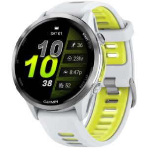 Часы Garmin Forerunner 970 — Titanium with Whitestone Case and Whitestone/Translucent Amp Yellow Band