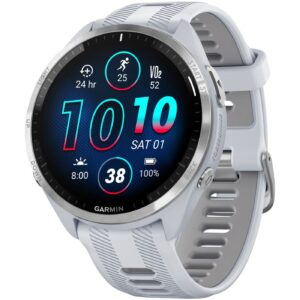 Часы Garmin Forerunner 965 — Titanium Bezel with Whitestone Case and Whitestone/Powder Gray Silicone Band