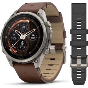 Часы Garmin Fenix 9 Pro 47 мм AMOLED inReach Titanium Walnut Leather Band (010-04336-41)
